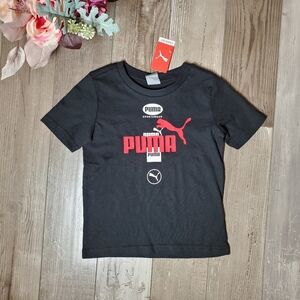 NWT Puma Sportswear Black Graphic T-Shirt Boys Size 4